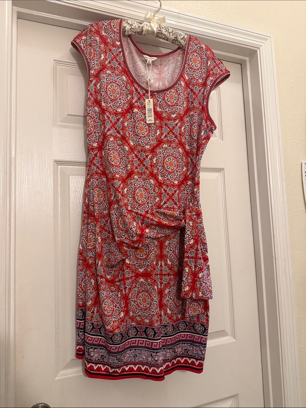 NWT Red Cap Sleeve Summer Dress L